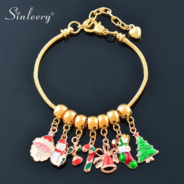 link, chain cartoon santa claus christmas tree socks elk bell pendant gold color bracelet for girls party jewelry sl052 ssp, Black
link, chain cartoon santa claus christmas tree socks elk bell pendant gold color bracelet for girls party jewelry sl052 ssp, Black