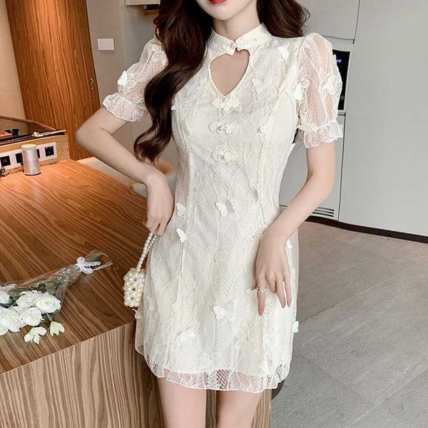 summer elegant retro cheongsam improved version dress fashion lace short sleeve slim mini party dresses vestidos 210526, Black;gray
summer elegant retro cheongsam improved version dress fashion lace short sleeve slim mini party dresses vestidos 210526, Black;gray