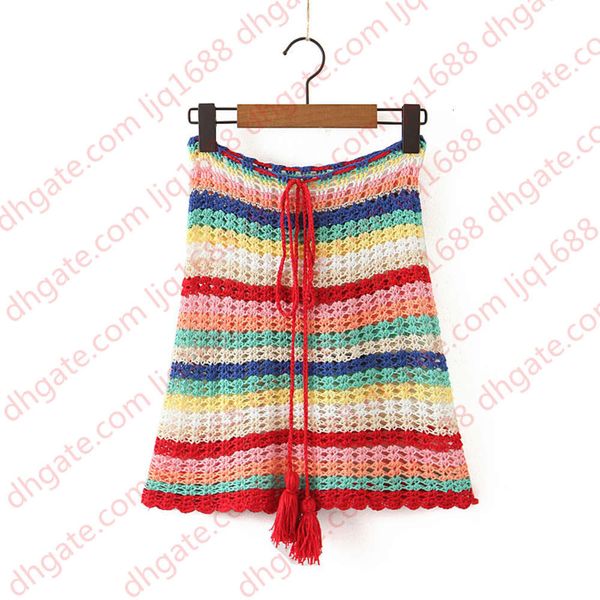 women colorful stripes handmade crochet knitted skirts 2020 new lace up bohemian bathing suit skirts beach bikini swimwear cover-ups, Black
women colorful stripes handmade crochet knitted skirts 2020 new lace up bohemian bathing suit skirts beach bikini swimwear cover-ups, Black