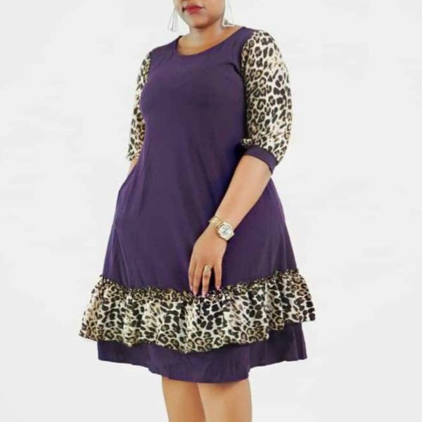 2021 women leopard printed sleeves o neck loose casual fashion patchwork african female spring new knee length navy blue robe qtnu, Black;gray
2021 women leopard printed sleeves o neck loose casual fashion patchwork african female spring new knee length navy blue robe qtnu, Black;gray