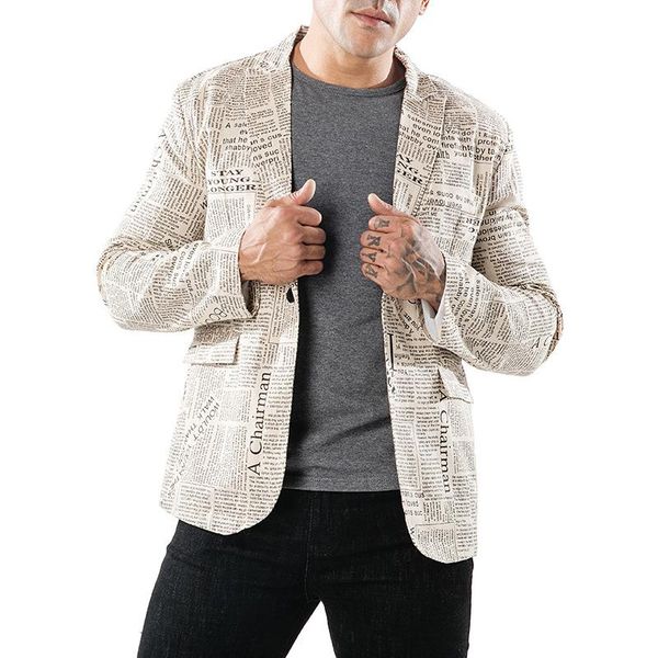 men's suits & blazers european and american autumn winter style spaper whole body design a buckle lapel suit, White;black
men's suits & blazers european and american autumn winter style spaper whole body design a buckle lapel suit, White;black