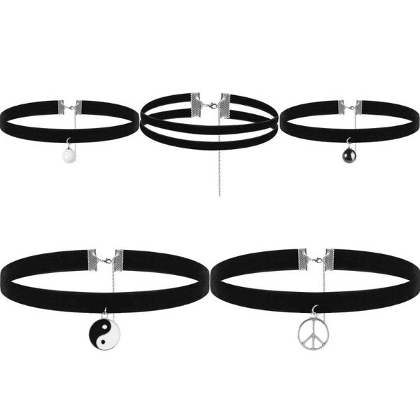 chokers trendy gothic velvet choker necklaces for women teens girls black white pearl tai chi pendant necklace fashion jewelry gifts, Golden;silver
chokers trendy gothic velvet choker necklaces for women teens girls black white pearl tai chi pendant necklace fashion jewelry gifts, Golden;silver
