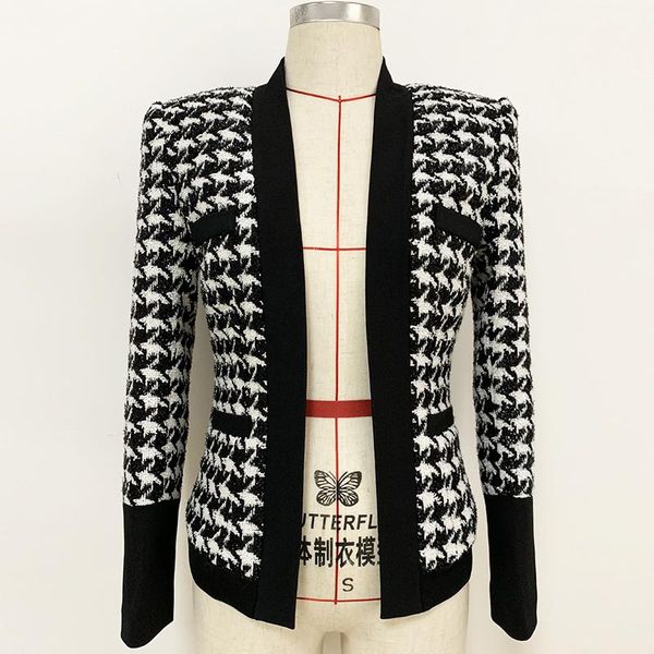 women's jackets fashion runway 2021 designer jacket women's open stitch houndstooth outer wear, Black;brown
women's jackets fashion runway 2021 designer jacket women's open stitch houndstooth outer wear, Black;brown