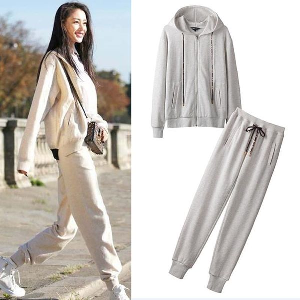 in same clothes suit female easing of 2021 autumn winters is recreational hooded fleece trousers two-piece xueshengchao, White
in same clothes suit female easing of 2021 autumn winters is recreational hooded fleece trousers two-piece xueshengchao, White