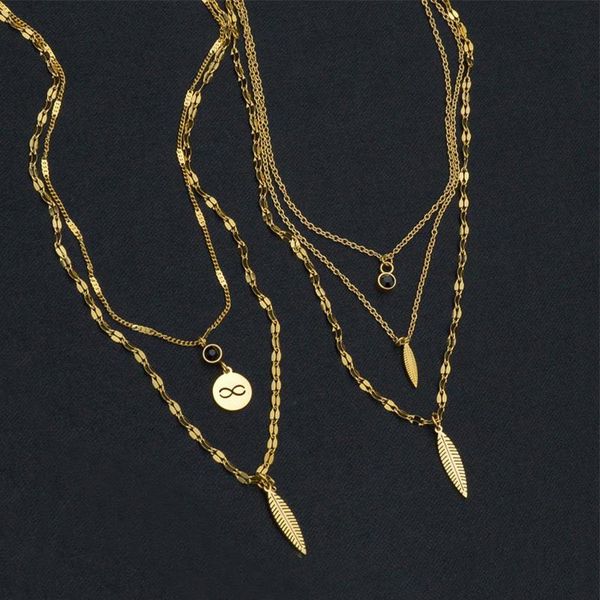 pendant necklaces elegant multilayer 14k gold plated titanium steel necklace exquisite feather cross clavicle women jewelry, Silver
pendant necklaces elegant multilayer 14k gold plated titanium steel necklace exquisite feather cross clavicle women jewelry, Silver