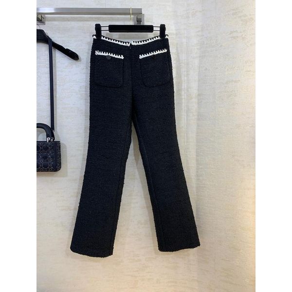 women's pants & capris 1.22 high end quality spring waist tweed boot cut women fashion temperament straight trousers, Black;white
women's pants & capris 1.22 high end quality spring waist tweed boot cut women fashion temperament straight trousers, Black;white