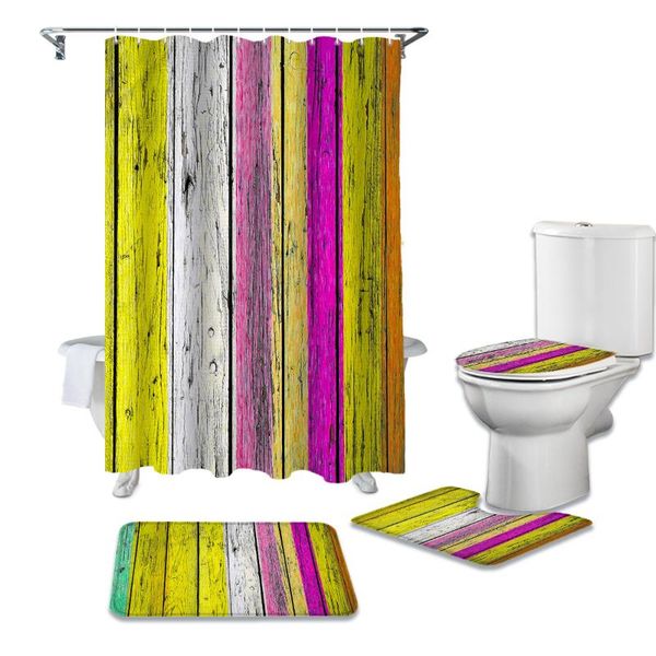 shabby rainbow wood bathroom non-slip mat set durable waterproof shower curtain set rug lid toilet cover bath mat rugs
shabby rainbow wood bathroom non-slip mat set durable waterproof shower curtain set rug lid toilet cover bath mat rugs