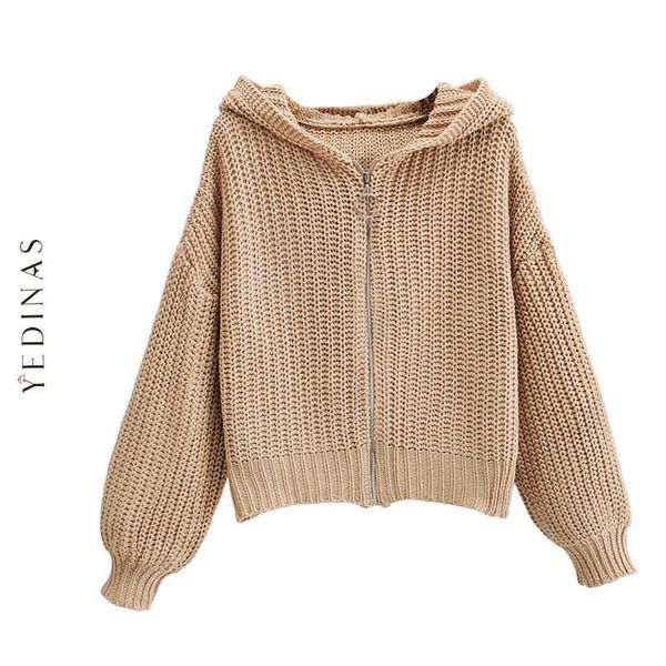 yedinas winter cardigan women long sleeve hooded black loose knit casual sweater korean fashion 210527, White
yedinas winter cardigan women long sleeve hooded black loose knit casual sweater korean fashion 210527, White