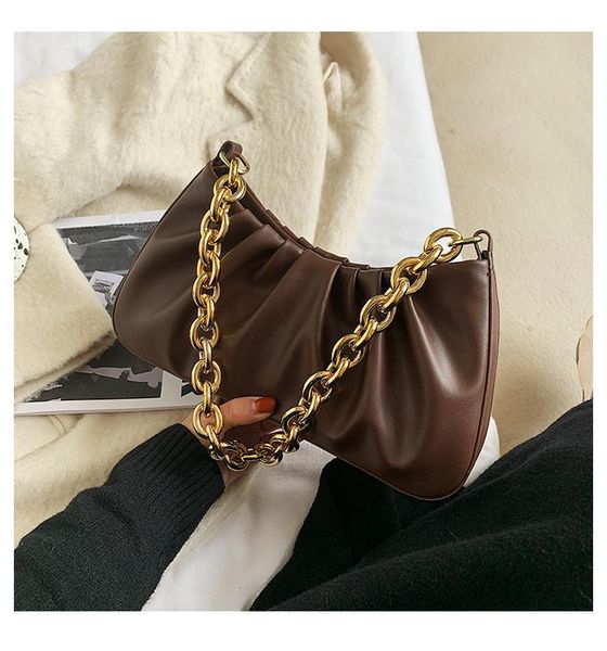 evening bags thick chain armpit bag 2021 fashion pu leather women's designer handbag capacity pleated shoulder
evening bags thick chain armpit bag 2021 fashion pu leather women's designer handbag capacity pleated shoulder