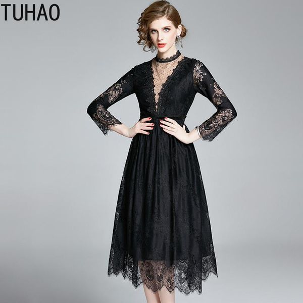 casual dresses tuhao 2021 fashion lace runway women's dress office lady summer women loose elegant black wm86, Black;gray
casual dresses tuhao 2021 fashion lace runway women's dress office lady summer women loose elegant black wm86, Black;gray