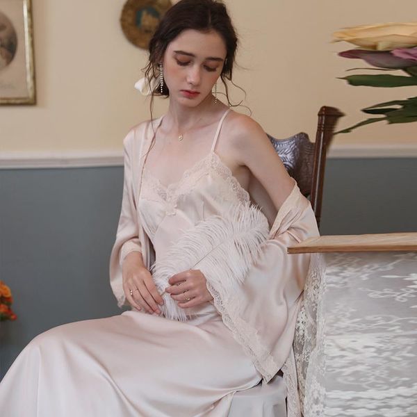women's sleepwear satin champagne 2pcs twinset robe set women lace trim kimono gown nightgown casual intimate lingerie nightdress, Black;red
women's sleepwear satin champagne 2pcs twinset robe set women lace trim kimono gown nightgown casual intimate lingerie nightdress, Black;red