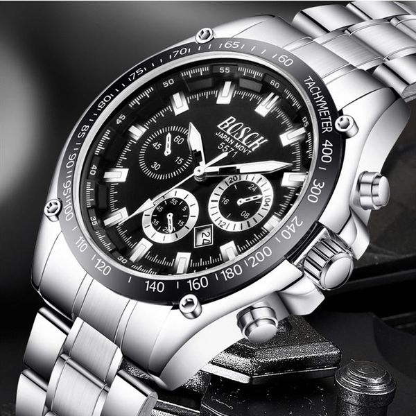 wristwatches bosck decorative 6 hands men's quartz watch fashion steel band business luminous waterproof calendar reloj hombres, Slivery;brown
wristwatches bosck decorative 6 hands men's quartz watch fashion steel band business luminous waterproof calendar reloj hombres, Slivery;brown