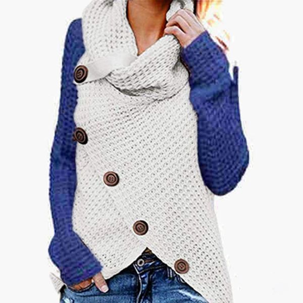 2021 new winter patchwork turtleneck knitted sweaters cardigan elegant button irregular sweater vintage harajuku pullovers vual, White;black
2021 new winter patchwork turtleneck knitted sweaters cardigan elegant button irregular sweater vintage harajuku pullovers vual, White;black