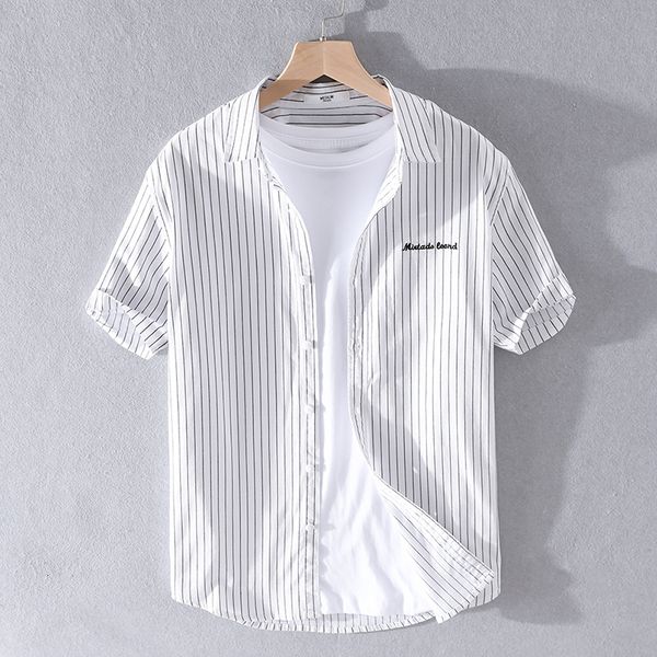 2021 new summer striped casual cotton white shirts for men comfortable brand shirt mens fashion chemise camisa k4lh
2021 new summer striped casual cotton white shirts for men comfortable brand shirt mens fashion chemise camisa k4lh