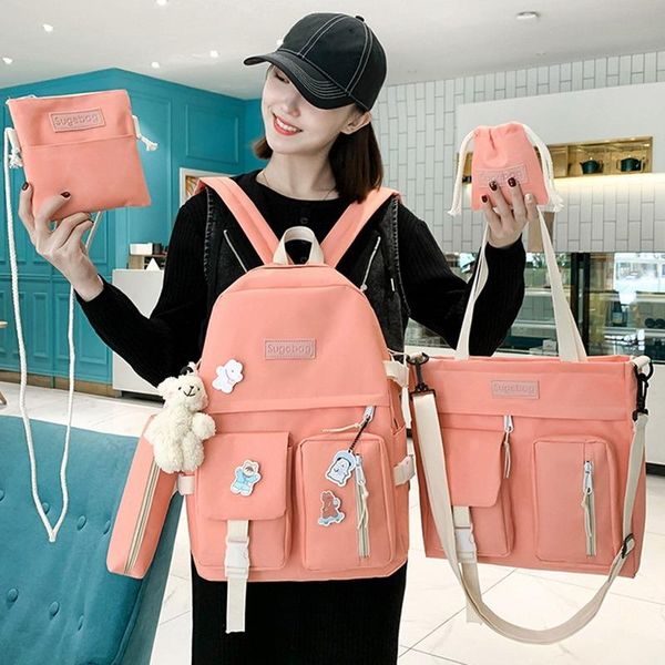 backpack 4 pcs set canvas women fashion teens student mochilas shoulder-bags traval back packs girls solid bookbag 2021 purple
backpack 4 pcs set canvas women fashion teens student mochilas shoulder-bags traval back packs girls solid bookbag 2021 purple