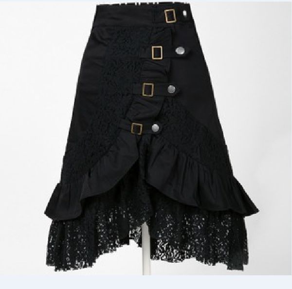 waist breeches women robes shredded fashion buttons buckles divide midi women's skirts outerwear ta7901 hrqm, Black
waist breeches women robes shredded fashion buttons buckles divide midi women's skirts outerwear ta7901 hrqm, Black