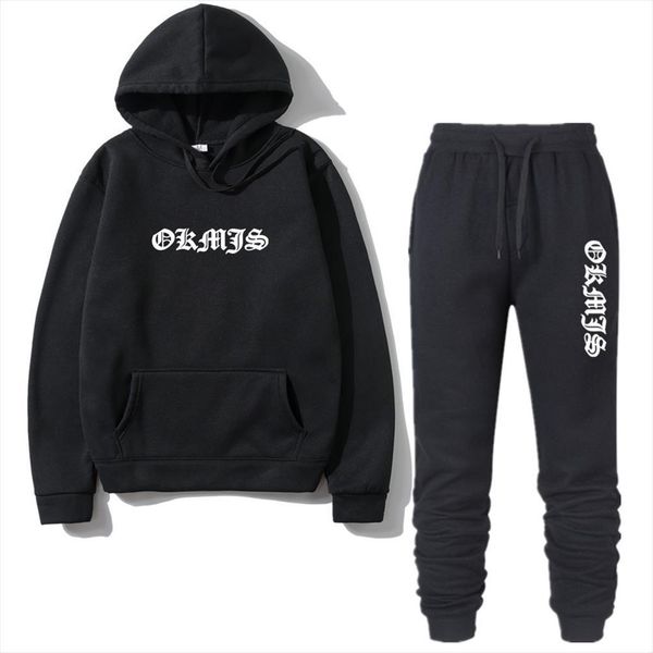 brand letter hoodie suit mens tracksuits sportswear okmjs printing sweatshirt solid color jogging men homme two piece, Gray
brand letter hoodie suit mens tracksuits sportswear okmjs printing sweatshirt solid color jogging men homme two piece, Gray