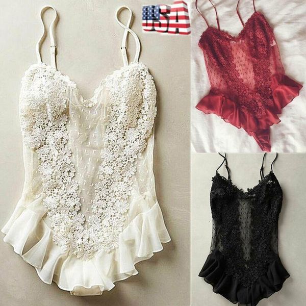 women lingerie silk lace mesh sleeveless solid babydoll nightdress sleepwear bodysuits erotic see-through costume, Black;red
women lingerie silk lace mesh sleeveless solid babydoll nightdress sleepwear bodysuits erotic see-through costume, Black;red