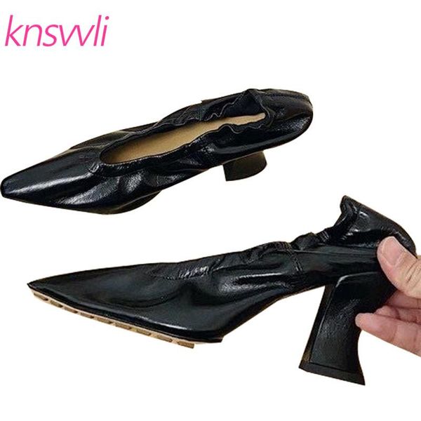 dress shoes runway high heels women genuine leather pleated pumps woman small square toe designer hoof brand for, Black
dress shoes runway high heels women genuine leather pleated pumps woman small square toe designer hoof brand for, Black