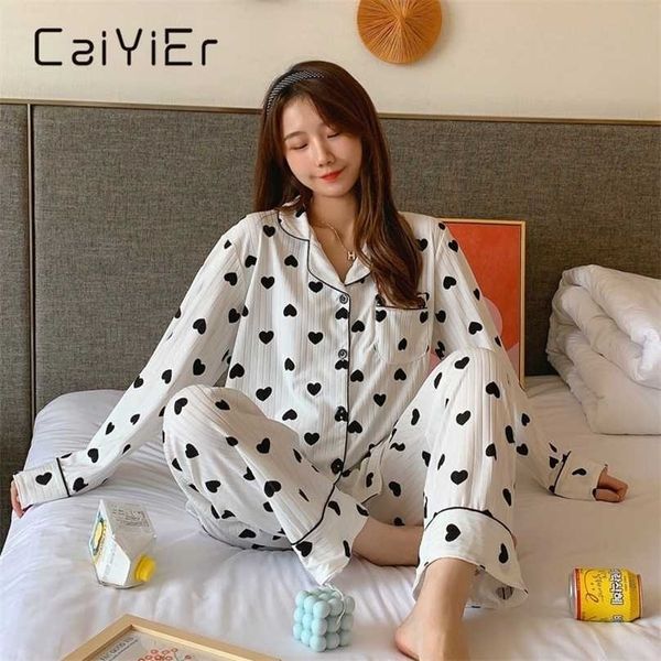 caiyier women winter pajamas set peach heart turn-down collar long sleeve trousers sleepwear cute autumn nightwear home clothing 211109, Black;red
caiyier women winter pajamas set peach heart turn-down collar long sleeve trousers sleepwear cute autumn nightwear home clothing 211109, Black;red