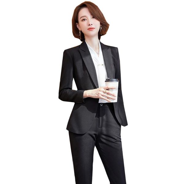 women's two piece pants classic office ladies women business formal pant suit for work blue black 2 set single button blazer jacket and, White
women's two piece pants classic office ladies women business formal pant suit for work blue black 2 set single button blazer jacket and, White