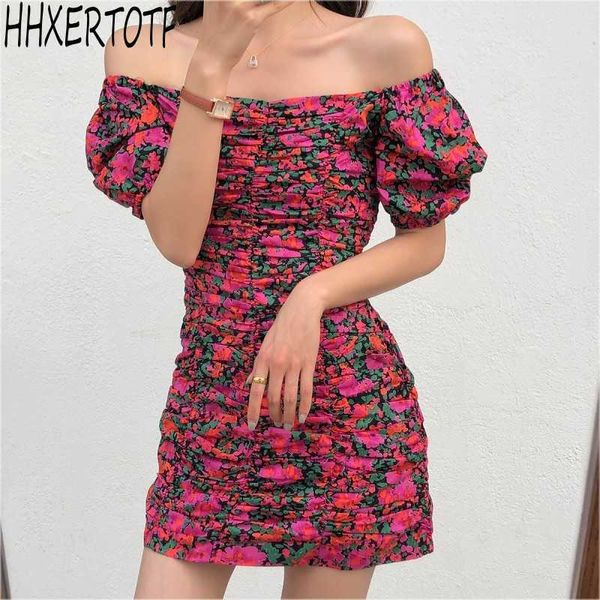 summer fashion temperament women short puff sleeve dres floral print high dresses 210531, Black;gray
summer fashion temperament women short puff sleeve dres floral print high dresses 210531, Black;gray