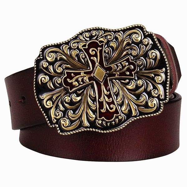 2021 new fashion mens genuine leather metal cross cow arabesque pattern belt men gift for women decorative belts 2dgg, Black;brown
2021 new fashion mens genuine leather metal cross cow arabesque pattern belt men gift for women decorative belts 2dgg, Black;brown