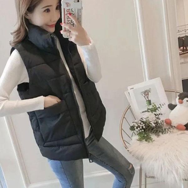 women's vests 2021 student short sleeveless vest fall winter warm plus size down jacket stand collar jack, Black;white
women's vests 2021 student short sleeveless vest fall winter warm plus size down jacket stand collar jack, Black;white