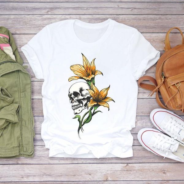 women 90s casual skull floral flower kawaii halloween print lady t-shirts womens graphic t shirt ladies female tee t-shirt, White
women 90s casual skull floral flower kawaii halloween print lady t-shirts womens graphic t shirt ladies female tee t-shirt, White
