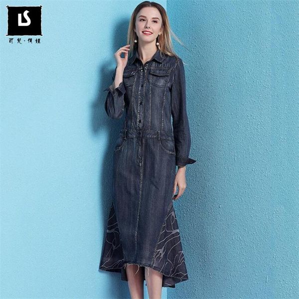 casual dresses high-end european style denim mermaid dress elegant women fashion 2021 vintage turndown collar long 100% cotton, Black;gray
casual dresses high-end european style denim mermaid dress elegant women fashion 2021 vintage turndown collar long 100% cotton, Black;gray
