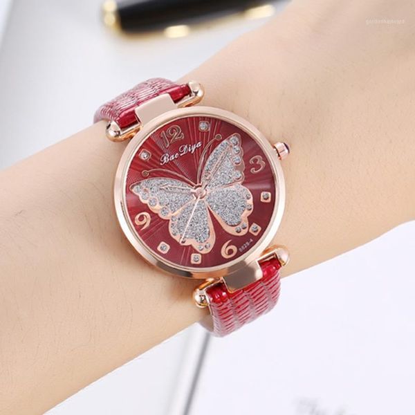 wristwatches rhinestone butterfly dial women watches fashion leather strap quartz watch elegant casual ladies wristwatch, Slivery;brown
wristwatches rhinestone butterfly dial women watches fashion leather strap quartz watch elegant casual ladies wristwatch, Slivery;brown