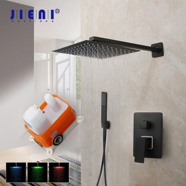 bathroom shower sets jieni 8/16 inch matte black faucet wall mounted led head mixer w/ embedded box valve rainfall set
bathroom shower sets jieni 8/16 inch matte black faucet wall mounted led head mixer w/ embedded box valve rainfall set