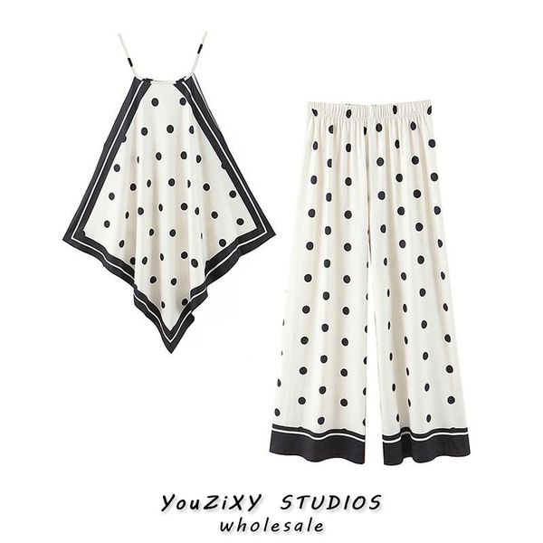 women's two piece pants fashion simple printing asymmetric suit women halter neck-mounted +loose casual elastic waist wide-leg, White
women's two piece pants fashion simple printing asymmetric suit women halter neck-mounted +loose casual elastic waist wide-leg, White