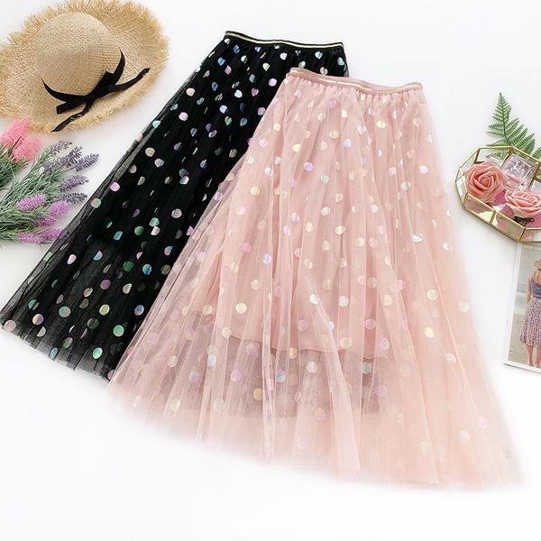skirts color polka dot pleated skirt women 2021 summer high waist sweet korean women's elegant mesh maxi jupe femme, Black
skirts color polka dot pleated skirt women 2021 summer high waist sweet korean women's elegant mesh maxi jupe femme, Black