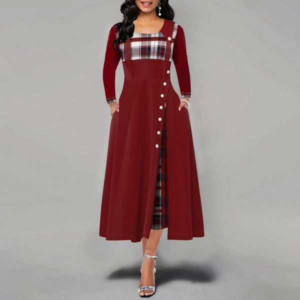 casual dresses spring dress round neck banquet crew buttons stylish wear resistant, Black;gray
casual dresses spring dress round neck banquet crew buttons stylish wear resistant, Black;gray