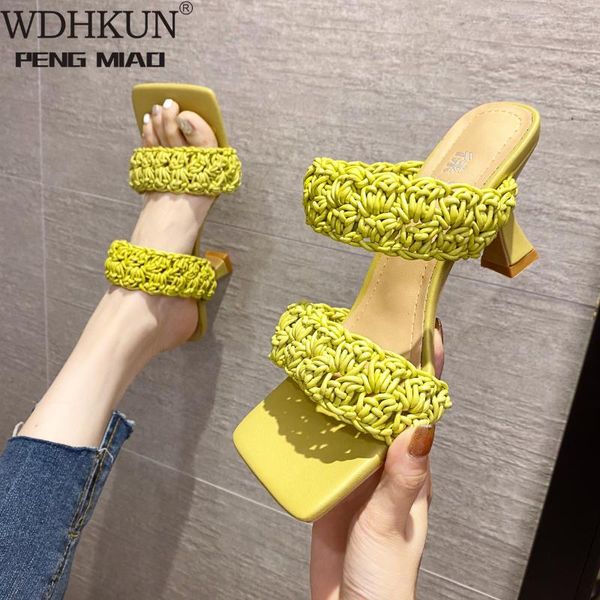 slippers 2021 fashion brand weave women slipper summer ladies slides square open toe high heel mules slip on sandal shoes, Black
slippers 2021 fashion brand weave women slipper summer ladies slides square open toe high heel mules slip on sandal shoes, Black