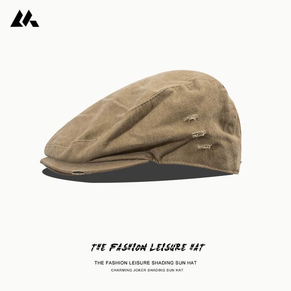 harajuku fengshui washes hole to make old front hat versatile, men women reverse wear the letter literature art cap beret, Blue;gray
harajuku fengshui washes hole to make old front hat versatile, men women reverse wear the letter literature art cap beret, Blue;gray