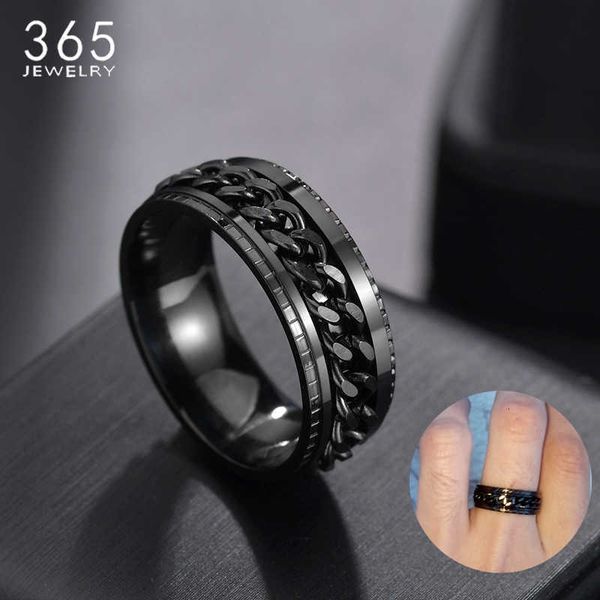 ring 1 pcs punk 8mm cool black spinner chain men stainless steel tire texture rotatable links male jewelry gift, Golden;silver
ring 1 pcs punk 8mm cool black spinner chain men stainless steel tire texture rotatable links male jewelry gift, Golden;silver
