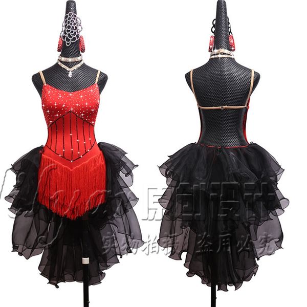 women latin dance dress sparkly rhinestones ladies latin salsa competition dance costume stage performance fringes tail dress, Black;red
women latin dance dress sparkly rhinestones ladies latin salsa competition dance costume stage performance fringes tail dress, Black;red