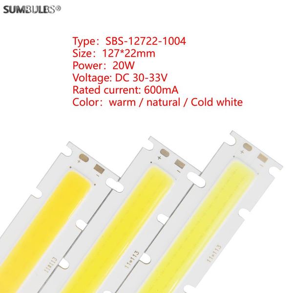 bulbs 5pcs/lot 20w 30-33v 600ma cob light source for floodlight 127*22mm bar lights strip led lamp diy bulb
bulbs 5pcs/lot 20w 30-33v 600ma cob light source for floodlight 127*22mm bar lights strip led lamp diy bulb