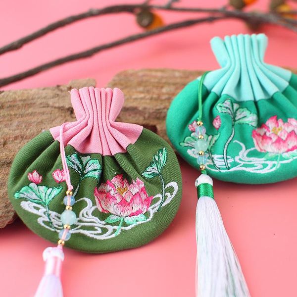 storage bags vintage chinese style jewelry bag mid-autumn lotus embroidery sachet pouch couple gift tassel pendant drawstring
storage bags vintage chinese style jewelry bag mid-autumn lotus embroidery sachet pouch couple gift tassel pendant drawstring