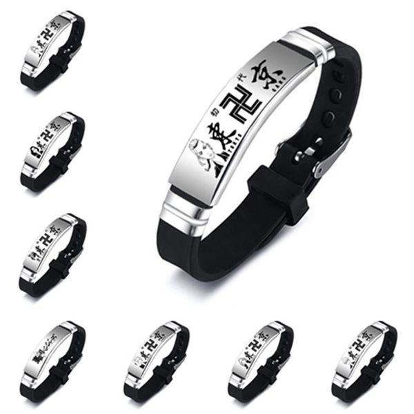 charm bracelets anime tokyo revengers silicone titanium steel for women men jewelry couple bracelet pulseras friends gift, Golden;silver
charm bracelets anime tokyo revengers silicone titanium steel for women men jewelry couple bracelet pulseras friends gift, Golden;silver