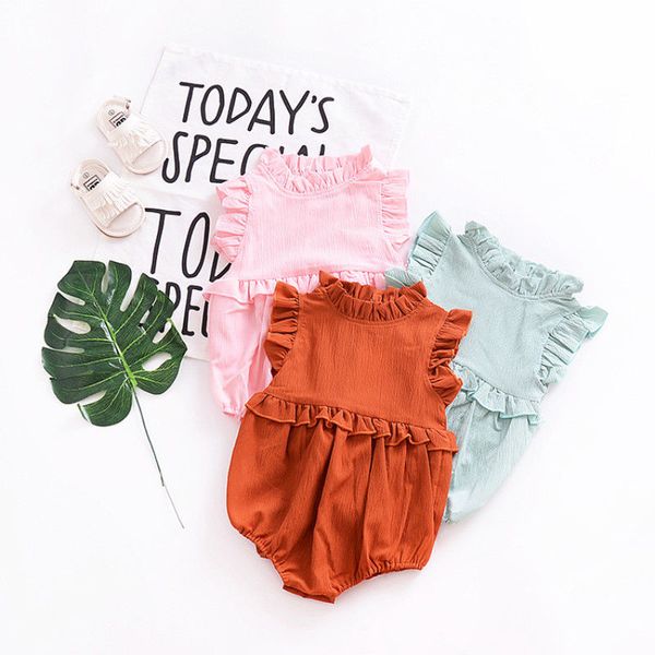 0-24m newborn kid baby girls clothes ruffle romper sleeveless jumpsuit cute infantil clothing summer outfits casual, White
0-24m newborn kid baby girls clothes ruffle romper sleeveless jumpsuit cute infantil clothing summer outfits casual, White