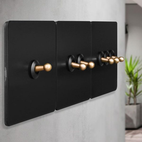 smart home control 1-4 gang 2 way retro brass toggle switch black nordic simple stainless steel panel wall light eu socket drop
smart home control 1-4 gang 2 way retro brass toggle switch black nordic simple stainless steel panel wall light eu socket drop