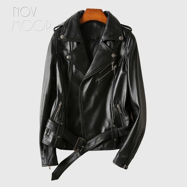 women's leather & faux novmoop high street casual style black sheepskin genuine motor biker jacket women coat with sashes decor casacos
women's leather & faux novmoop high street casual style black sheepskin genuine motor biker jacket women coat with sashes decor casacos