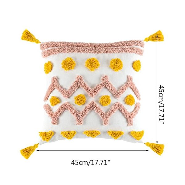 pillow case morocco boho decorative cover comfy tufted cushion geometric pattern farmhouse pillowcase for couch bedroom