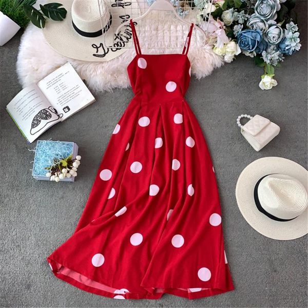 casual dresses women polka dot sling summer dress backless midi beach holiday sundress vestidos female robe woman clothing 2021, Black;gray
casual dresses women polka dot sling summer dress backless midi beach holiday sundress vestidos female robe woman clothing 2021, Black;gray