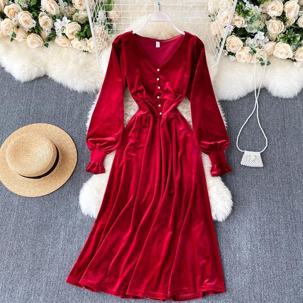 casual dresses foamlina vintage french dress women's autumn winter long sleeve velvet solid v-neck high waist elegant midi, Black;gray
casual dresses foamlina vintage french dress women's autumn winter long sleeve velvet solid v-neck high waist elegant midi, Black;gray