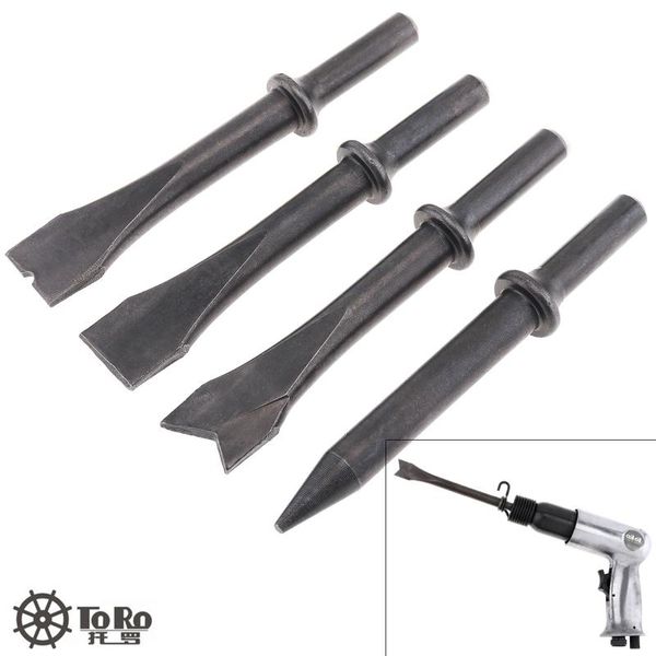 pneumatic tools 4pcs/set hard 45# steel solid short air chisel impact head support tool for cutting / rusting removal accessories