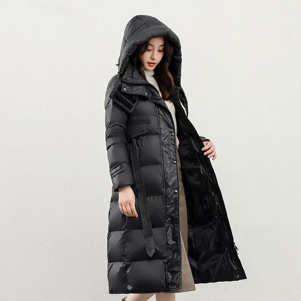 2019 winter 90% down jackets women fashion sashes slim waist hooded long jacket coat casual female loose pockets down coat1, Black
2019 winter 90% down jackets women fashion sashes slim waist hooded long jacket coat casual female loose pockets down coat1, Black